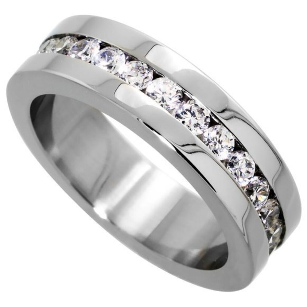 Surgical Stainless Steel 6mm Eternity Wedding Band